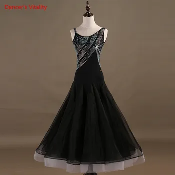 

Lady's Ballroom Dance Dresses Sexy Sleeveless Stage Waltz Dancing Big Swing Dress Women Ballroom Competition Dance Costumes