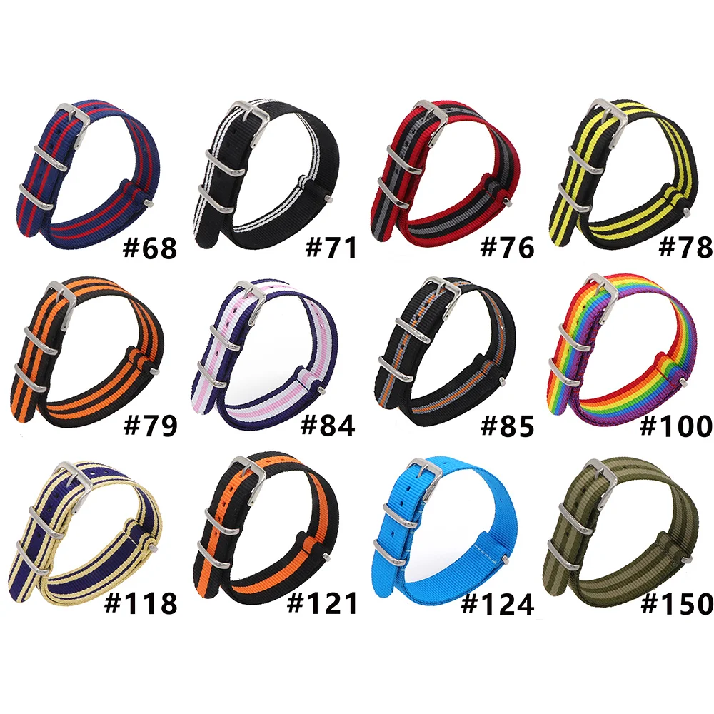 

Nato Nylon Strap 20mm Watch Band Bracelet Woven For Zulu Strap 20mm 22mm Wristwatch Band Buckle Fabric