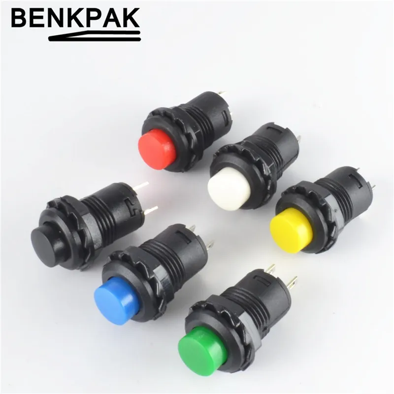 

10Pcs Momentary & Fixed Self-locking Push button Switch Latching & non latching 12mm