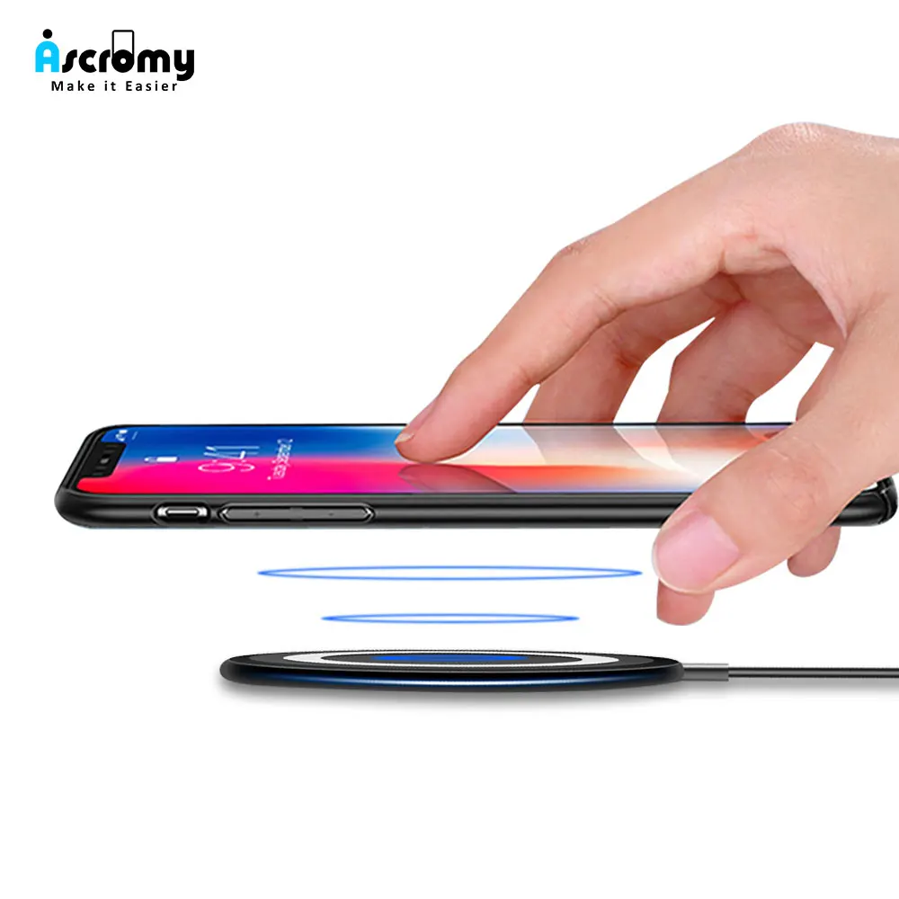 Беспроводная зарядная подставка Ascromy для Apple iPhone XS Max X XR 8 Plus Xiaomi Mi 10W быстрая