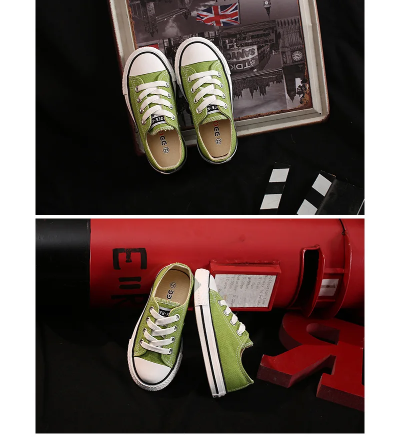 Toddler Girl Sneakers Boy Shoes Kids Jelly Color Canvas Shoes Casual Lace Up Classic Flats Children Shoes for Student C07182