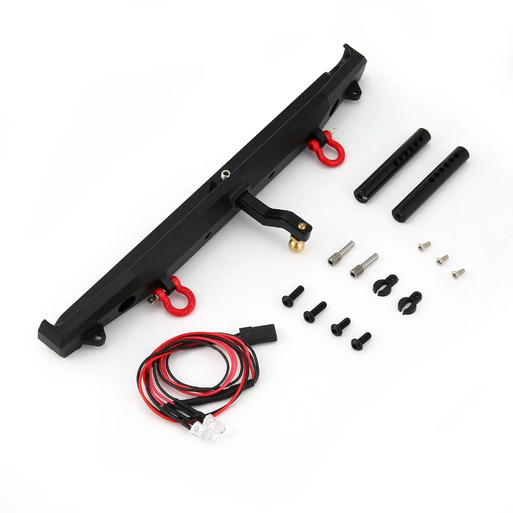 

Metal Steel Rear Bumper with LED Lights for 1/10 Traxxas TRX-4 Axial SCX10 RC Off-road Crawler Car Spare Parts Accessories