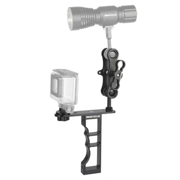 

Diving Single Tray Rig with Ball Arm Clamp for GoPro Hero 8 7 6 5 4 Session Sjcam Yi 4K Action Camera Underwater Handle Grip