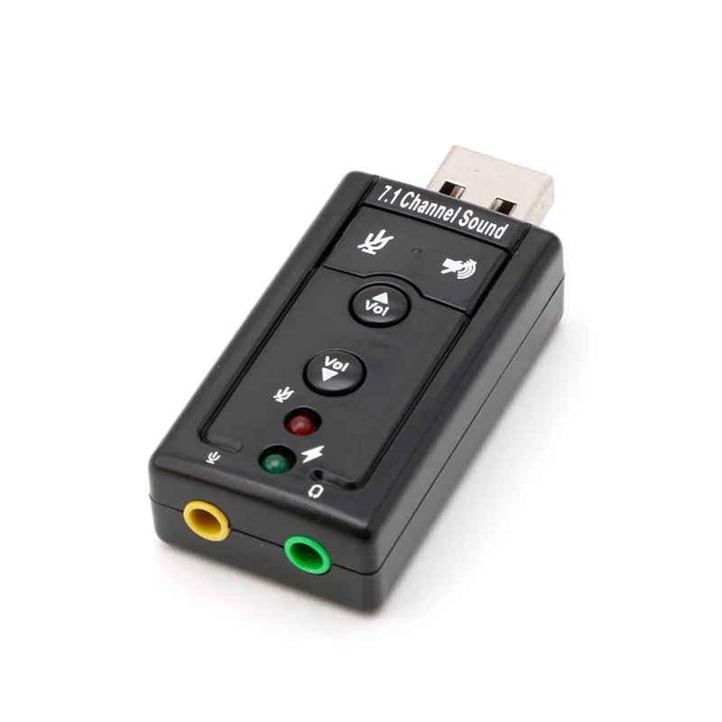 1 комплект USB2.0 Внешний 7,1 канал 3D Виртуальная Звуковая карта адаптер для ПК ноутбука черный Высокое качество