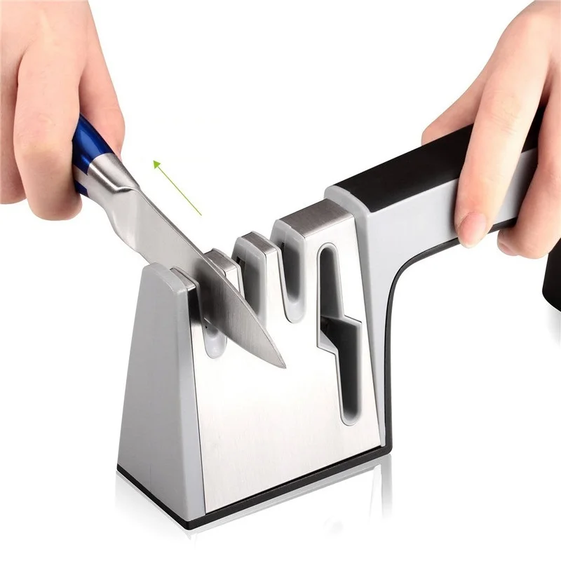 4 отверстия) Многофункциональная точилка для ножей Алмазная Вольфрамовая сталь Керамическая точилка для ножей кухонный заточный инструмент камень бытовой