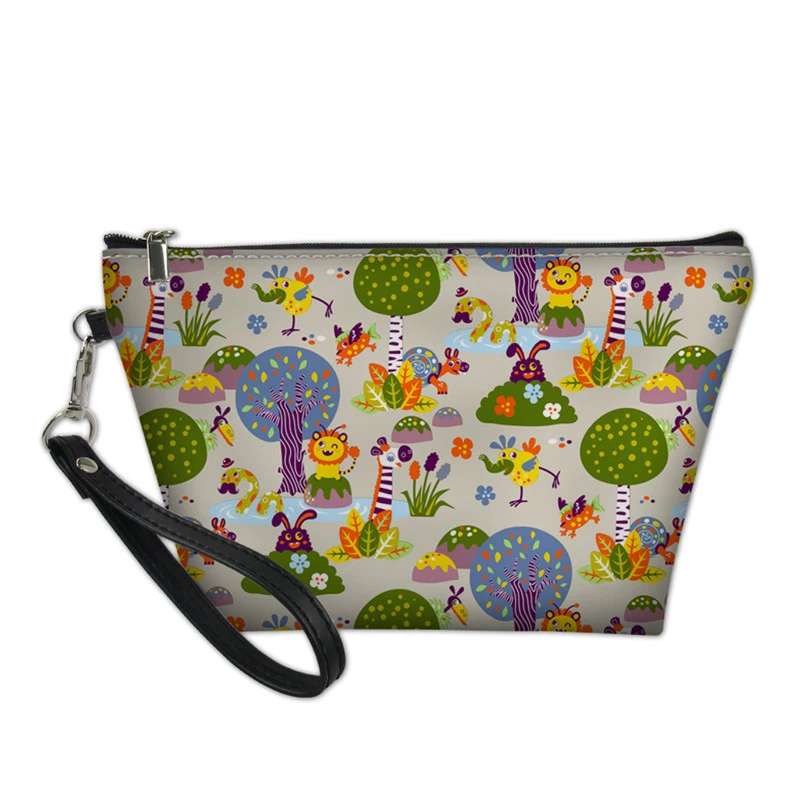 

NOISYDESIGNS Animal in the Forest Printed Cosmetic Bag Travel Organizer Necessary Beauty Case Makeup Bag Student Pencil Pouchs