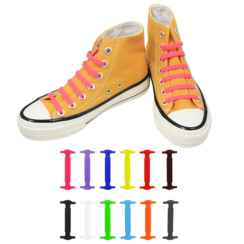 

no tie elastic shoelaces ladies I -shaped shoe laces All Sneakers Fit Strap fashion lazy shoelace 16pcs/set