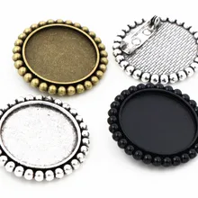 Новая мода 2 шт 25 мм внутренний размер античная серебряная и бронзовая и черная брошь сладкий стиль кабошон основа установка