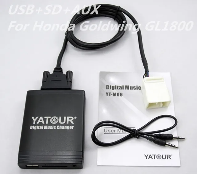 $55.4 Yatour Car Audio MP3 player for Honda Goldwing GL1800 USB SD AUX Digital Music Changer adapter