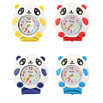 

2017 Cartoon Kids Watches 3D Panda Silicone Strap Quartz Wristwatches Fashion Sports Children Watches Cute Baby Clock Xmas Gift
