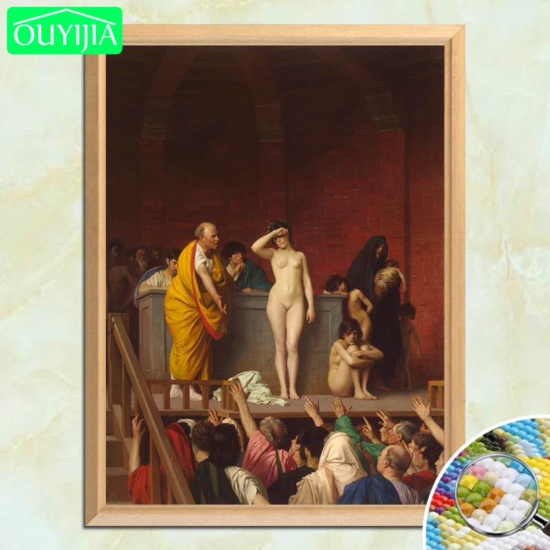 

World Famous Painting "Slave Market in Rome" 5D DIY Diamond Painting Full Square Diamond Embroidery Sale Rhinestones Pic