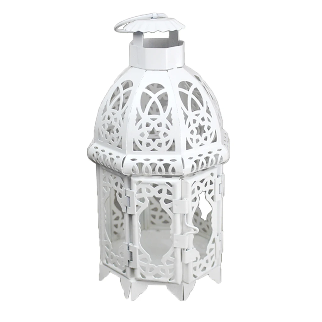 Glass Moroccan Lanterns Tea Light Candle Holder Wind Light Candlestick Home Party Decoration