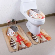 3 шт./компл. океан живописный Набор ковриков для ванной Нескользящая стойка для тряпок крышка сиденья унитаза коврик для ванной коврик аксессуары для ванной BS07