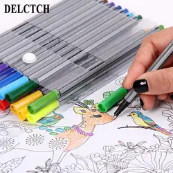 DELVTCH 24 Цвет/комплект фломастеры Art Maker Fineliner Рисунок живопись канцелярские принадлежности для школьников поставки подарок