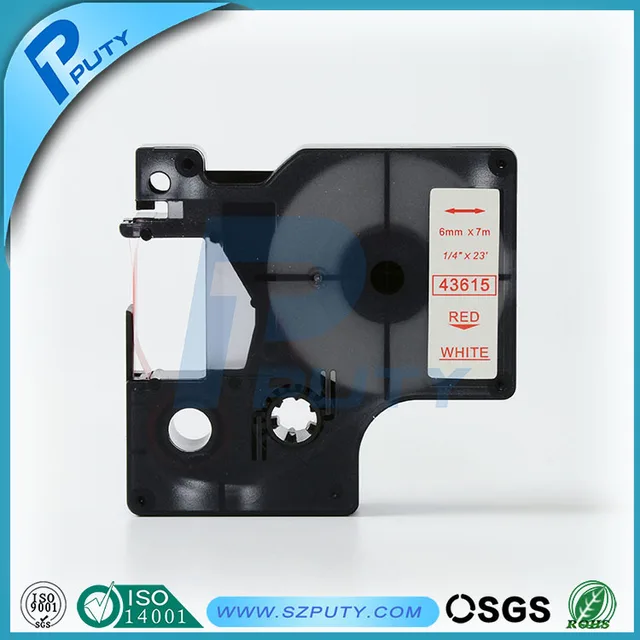 Cheap compatible Red on White 43615 6mm label tapes for dymo label printers Cheap compatible Red on White 43615 6mm label tapes for dymo label printers