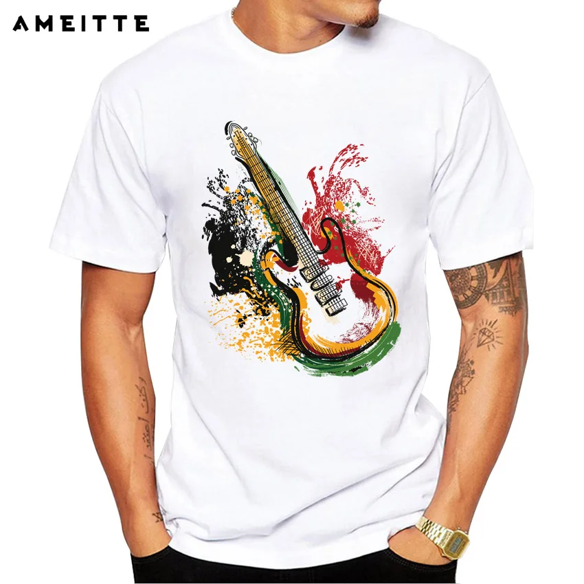 AMEITTE Art Guitar T Shirt Men's/Boy Electric guitar Musical Instrument ...