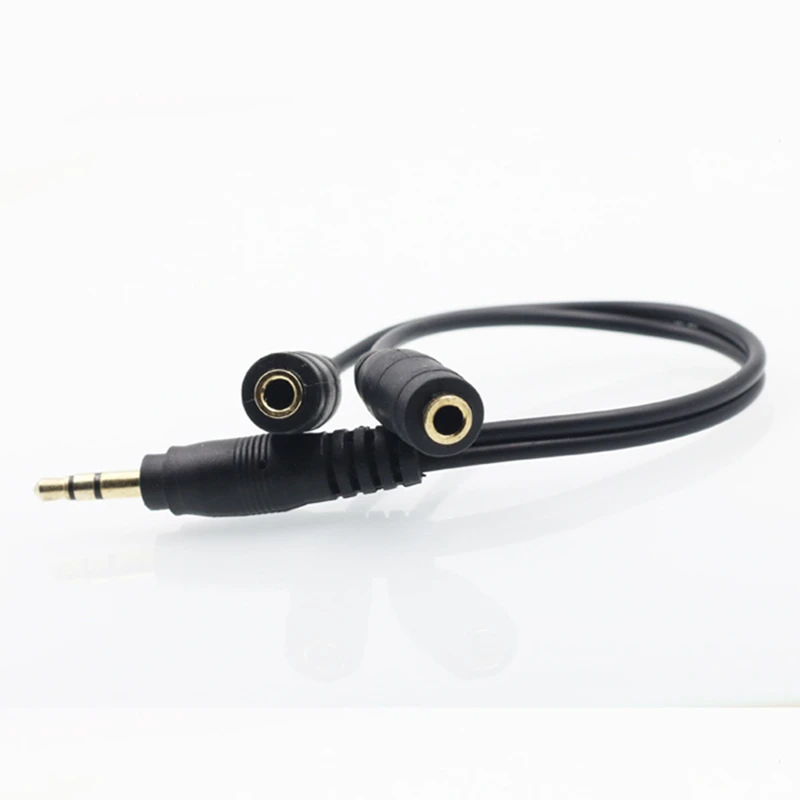 Rankman 10pcs 3.5 Jack Male to 2 Female 3.5mm Audio Extension AUX Cable Y Splitter Line for Speaker Phone Car Earphone MP3