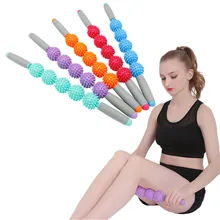 Йога колючий шар триггер точка мышечная терапия палка ролик колючий массаж Скалка палка с 5 колючий шар Уход Инструмент# 2o08FN