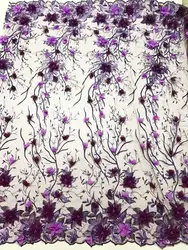 Новейшая африканская французская кружевная ткань 3d Цветочная кружевная ткань с рисунком очаровательный стиль тюль в нигерийском стиле