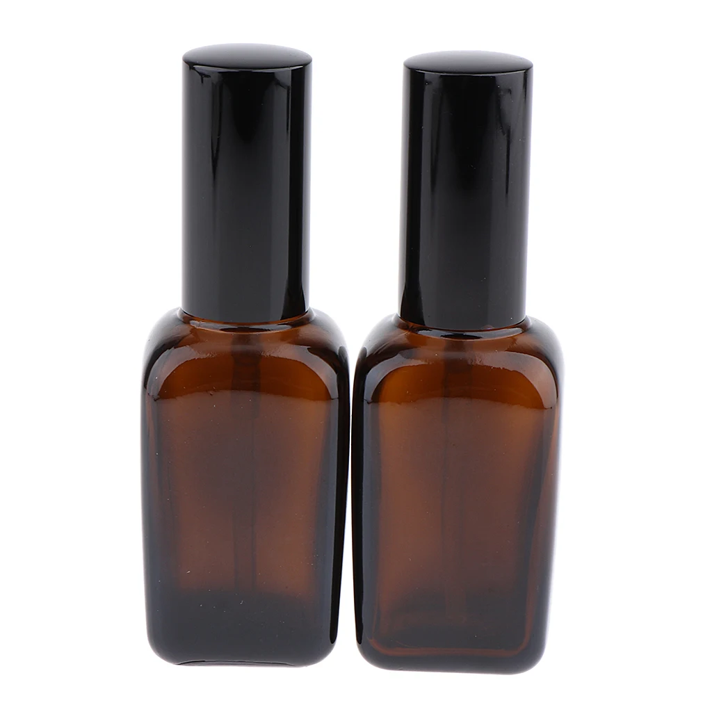 Kesoto 2pcs Brown Empty Glass Fine Mist Pump Spray Bottles for Perfume Toner Atomizer Container