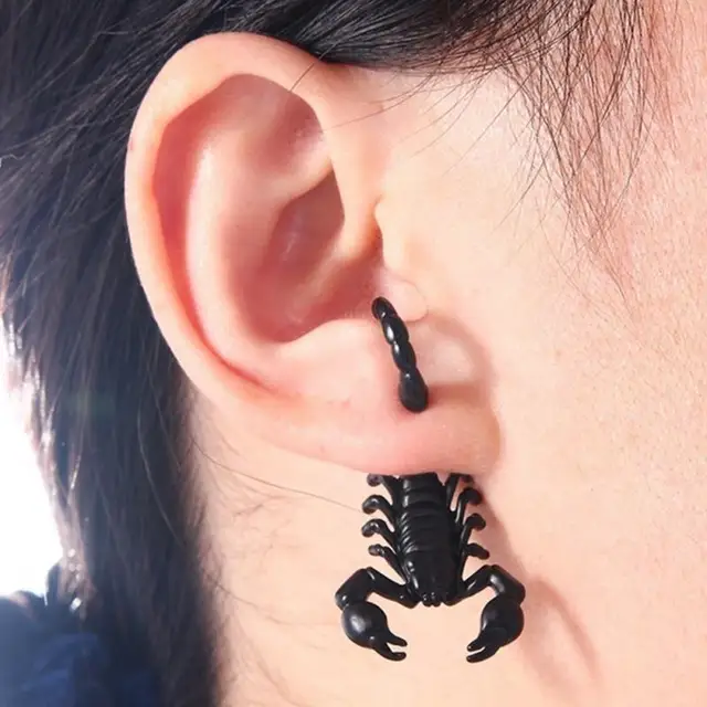 1 Pcs Scorpion Shaped Earring New Fashion Unique Two 1 Pcs Scorpion Shaped Earring New Fashion Unique Two Parts Ear Stud For