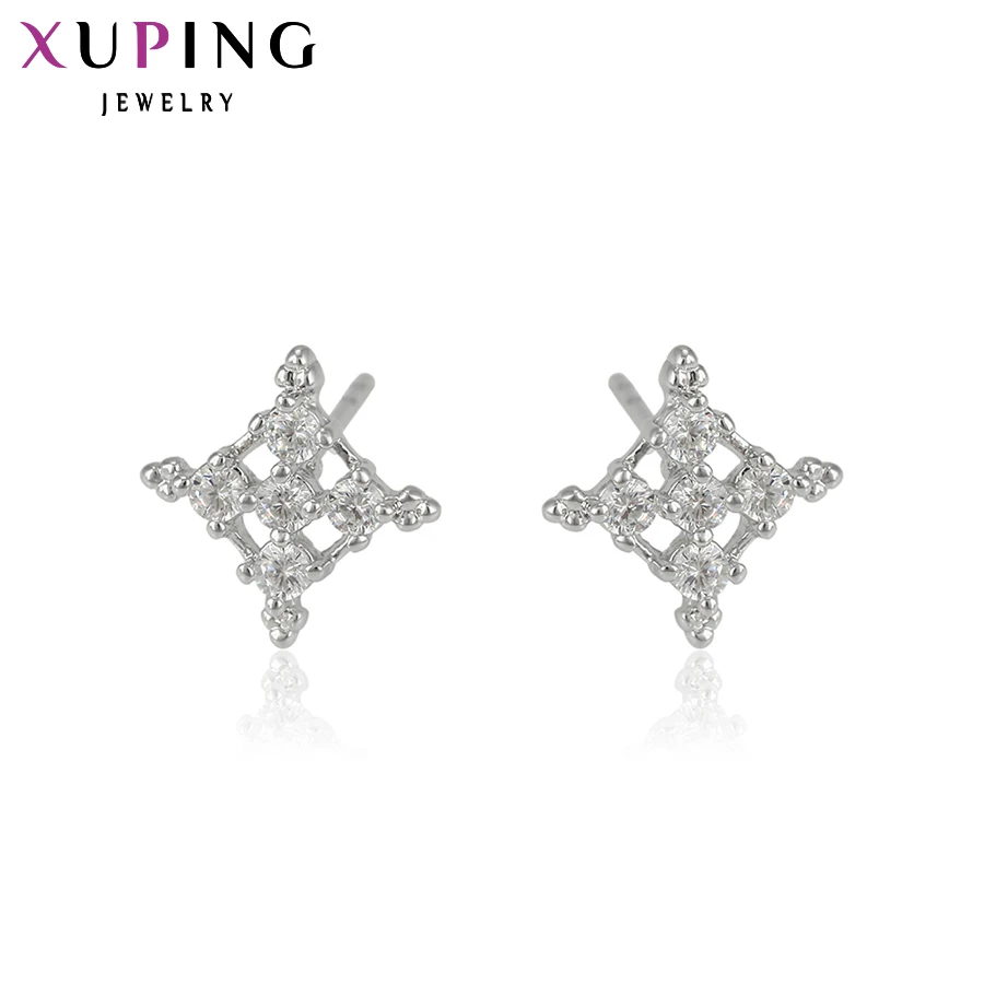

Xuping Jewelry Four-pointed Star Unique Design Rhodium Color Plated Stud Earrings for Women Thanksgiving Gifts 29060