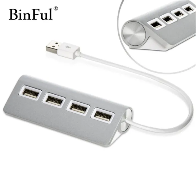Modest BinFul High Speed Mini 4 Port led USB Hub Splitter Aluminium Power-Bus for iMac Macbook Laptop Desktop PC Computer Peripherals Modest BinFul High Speed Mini 4 Port led USB Hub Splitter Aluminium Power-Bus for iMac Macbook Laptop Desktop PC Computer Peripherals
