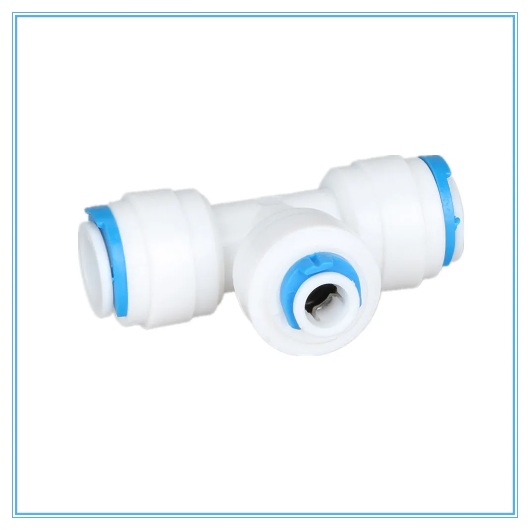 

T Type 1/4" 3/8" OD Tube Quick Connector Equal Tee Fitting RO Water Reverse Osmosis Aquarium System Connector