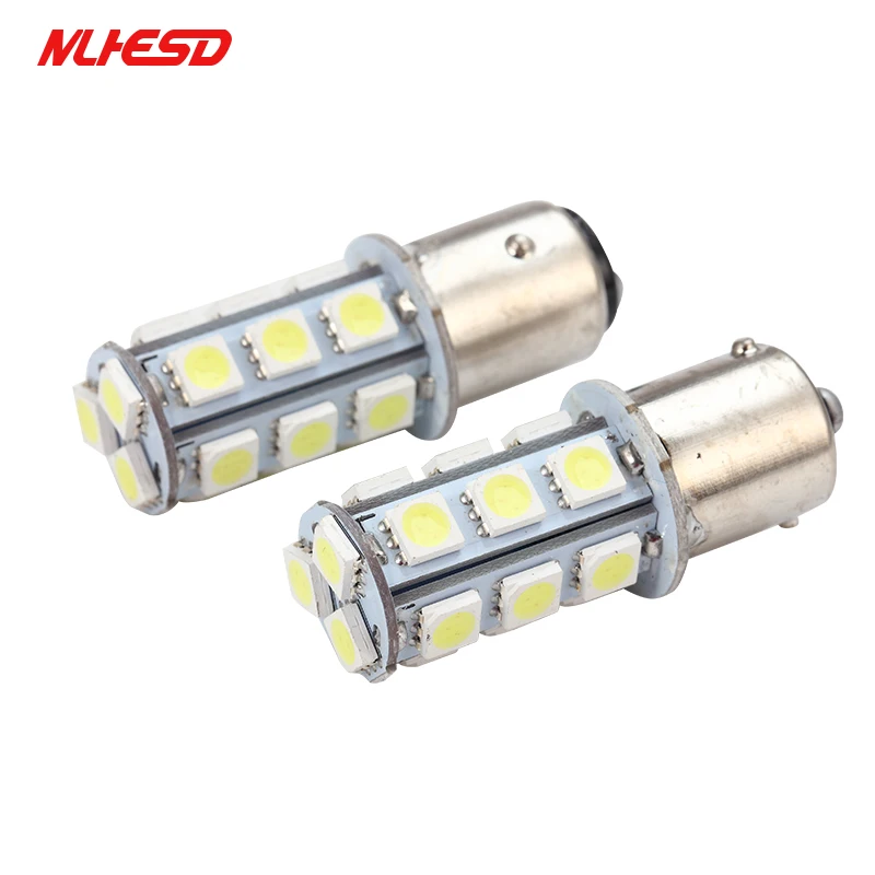 100 шт. 1157 P21W 18 светодиодный 5050 SMD 1156 BA15s 18smd 18 светодиодный 18 smd белый шарик автомобиля задние стоп-сигнал задний фонарь DC 12 V