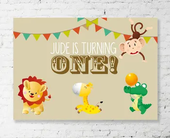 

custom jungle safari animal flag birthday photo studio background High quality Computer print party photo backdrop