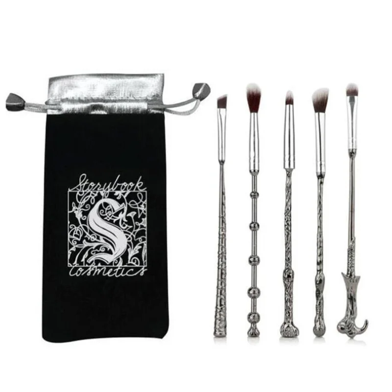 

5pc/set Makeup Harry Potter Metal Magic Wand 5pcs Potter Makeup Brush Set Metal Brushes Foundation Cosmetic Pincel Maquiagem
