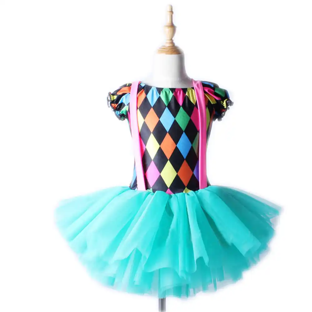 Girls Stage Performance Clown Dance Costumes for Kids Tulle Ballet Tutu