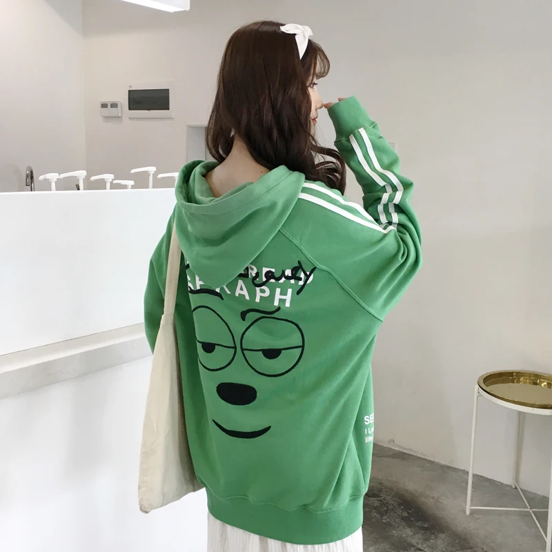Толстовки женские буквы все-матч Kawaii Chic модное высококачественное женский корейский стиль Дамы Верхняя одежда, толстовки прекрасный с