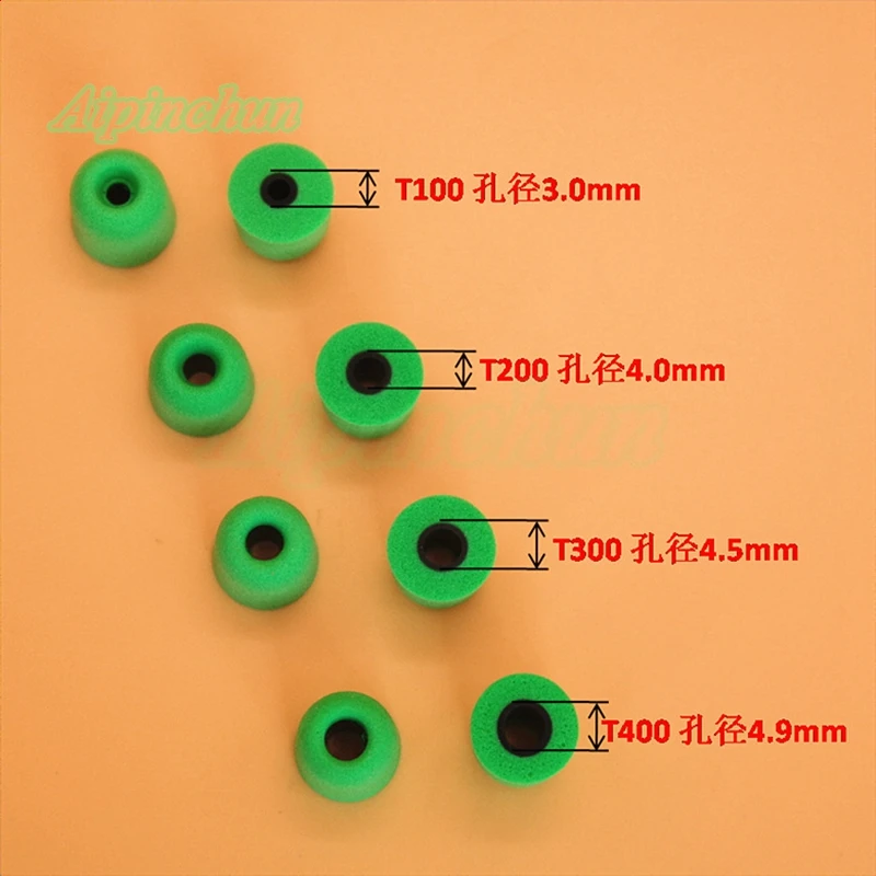 Aipinchun 50 пар/лот Шум изолирующий наушник вкладышей пены памяти уха советы беруши подушки T100 3 мм для наушников