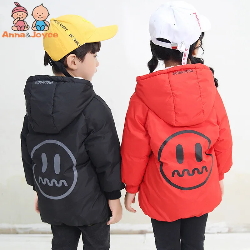 

2018 New Style Children Clothes In Winter Boys and Girls Cotton Padded Clothes Children's Down Coat Lovely Smiling Bread Coat