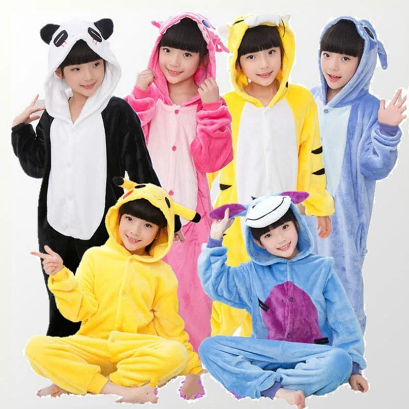 Unicorn Pajamas for Boys Girls Animal Pegasus Unicorn Cosplay Kids Pijamas Onesies Winter  Children  Sleepwear4 6 8 10 12 Years