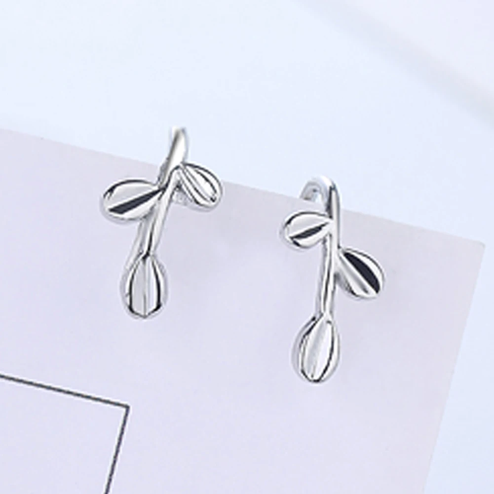 

Women Leaves Ear Clip No Piercing Stud Cuff Earrings Jewelry Party Banquet Charm
