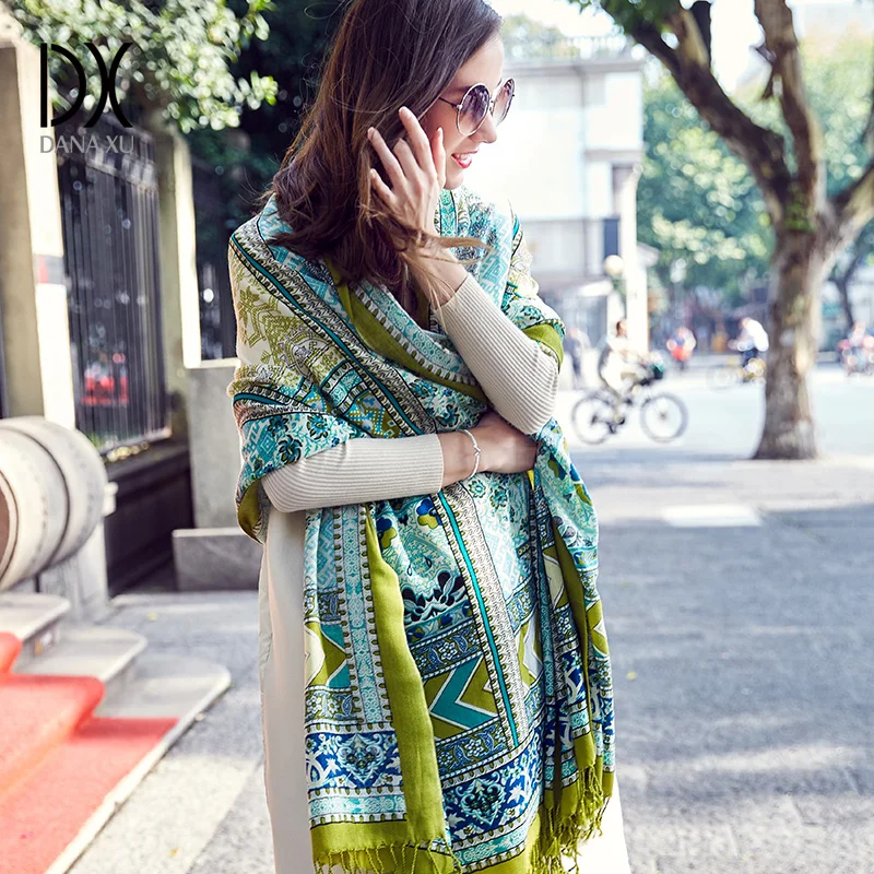 Luxury Brand Scarf Unisex 2018 Female Male Best Quality Wool Cashmere Scarf Pashmina Tassels Women Men Wrap Cape Bandana Hijab