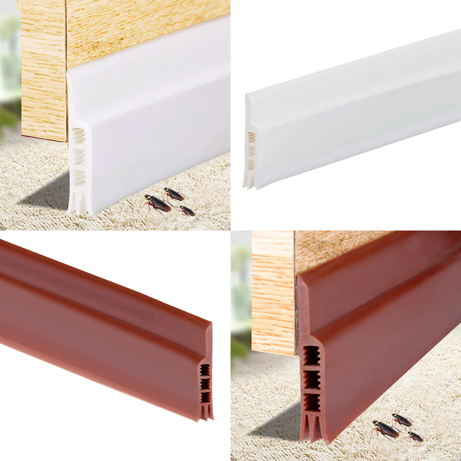 

Self Adhesive Waterproof Soundproof Silicone Rubber Door Bottom Weatherstrip Seal Strip Draft Stopper for Bathroom Washroom