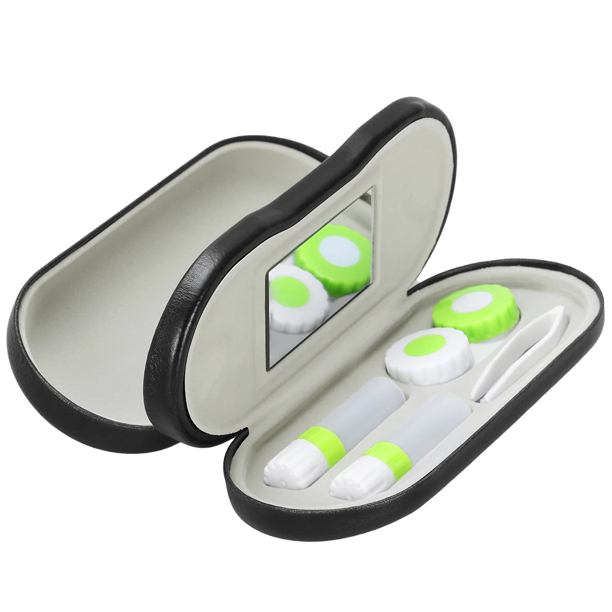 

2-in-1 Eyeglass and Contact Lens Case Double Use Portable Eyewear Box for Home Travel Kit