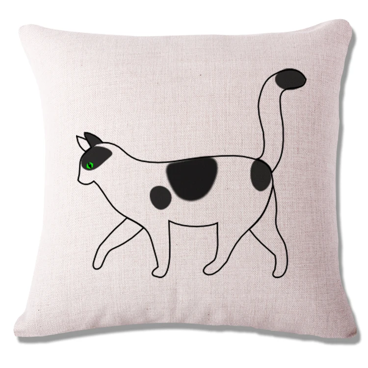 Милый мультяшный Забавный чехол для подушки с кошкой, льняной принт, привязанность, диван, автомобильное сиденье, декоративная подушка, чехол для подушки - Цвет: 11