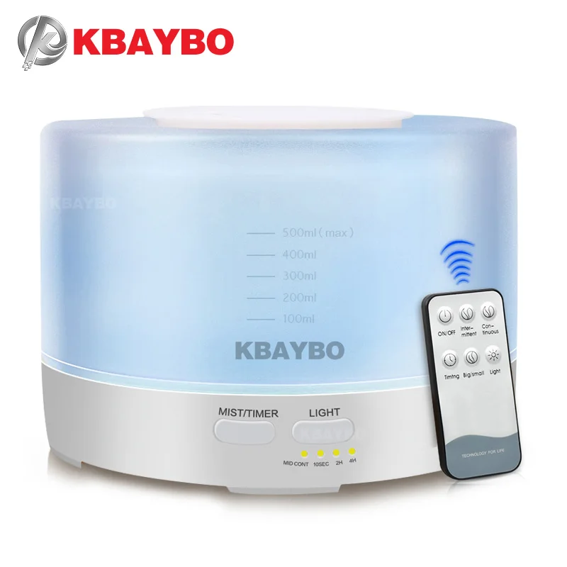 

KBAYBO 500ml Electric Aroma air diffuser Ultrasonic air humidifier Essential oil Aromatherapy strong mist maker for home