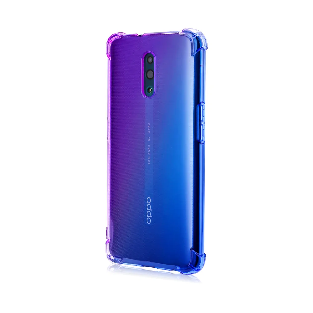 Чехол с градиентными цветами для OPPO F11 Мягкий Прозрачный Силикон ТПУ чехол Oppo Reno
