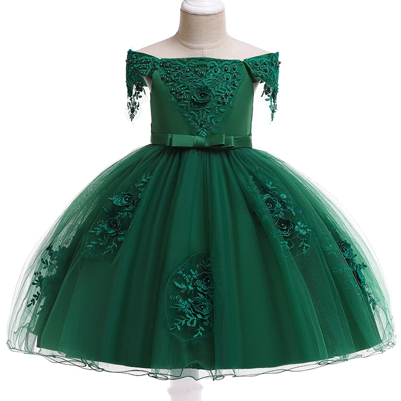 2022 Summer Dress Girl Shoulderless Princess Kids Dresses For Girls Children Clothing Party And Wedding 10 Year | Детская одежда и