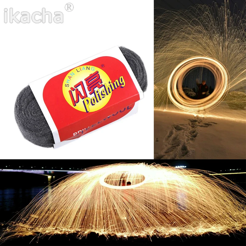 

Unique Trending Photography Spectacular Fiery Photo Selfie Tool Steel Wool Metal Fiber for Light Painting Long-exposure