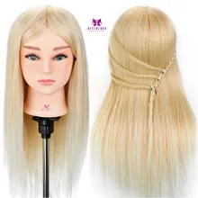 Человеческие волосы 2" Парикмахерская Обучение манекен кукла голова манекена с настольной подставкой