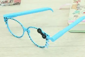 Ellen Brook 1 шт. Шариковая ручка для школы, креативные канцелярские принадлежности, подарок для офиса, милые канцелярские очки с бантом - Цвет: Синий