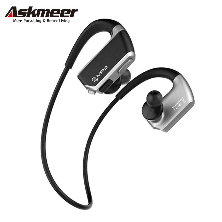 Askmeer 8G анти-пот Mp3 музыкальный плеер+ Беспроводная Bluetooth гарнитура с микрофоном спортивные наушники для бега наушники для телефона