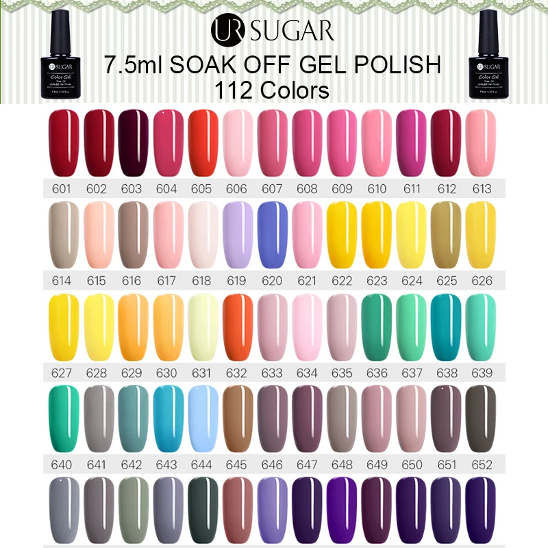 

UR SUGAR 7.5ML Color UV Gel Nail Polish Long-lasting Macarons Nail Gel varnish gel lacquer 72 Colors For Nail Art Design