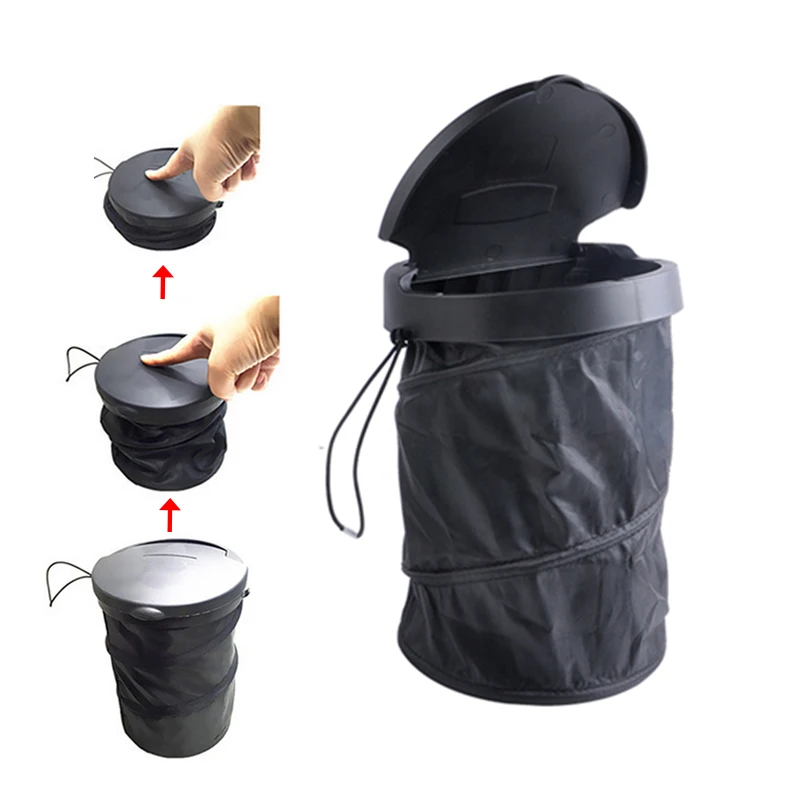 

Folding Car Trash Bin Cans Garbage Dust Holder Rubbish Cases Car Organizer Storage Bag Seat Waste Auto Interior Rubbish Barrel